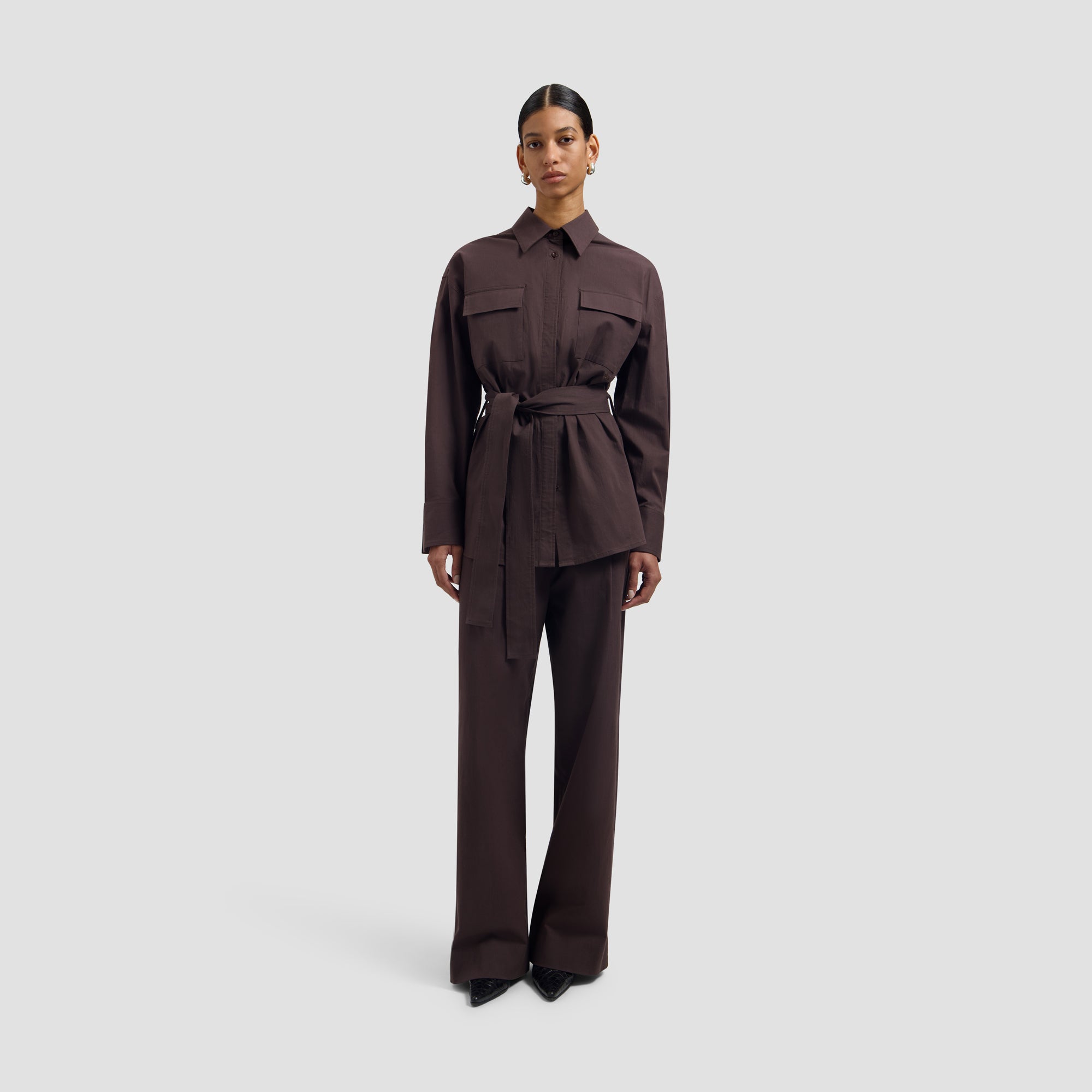 Tie Shirt - Chocolate Plum