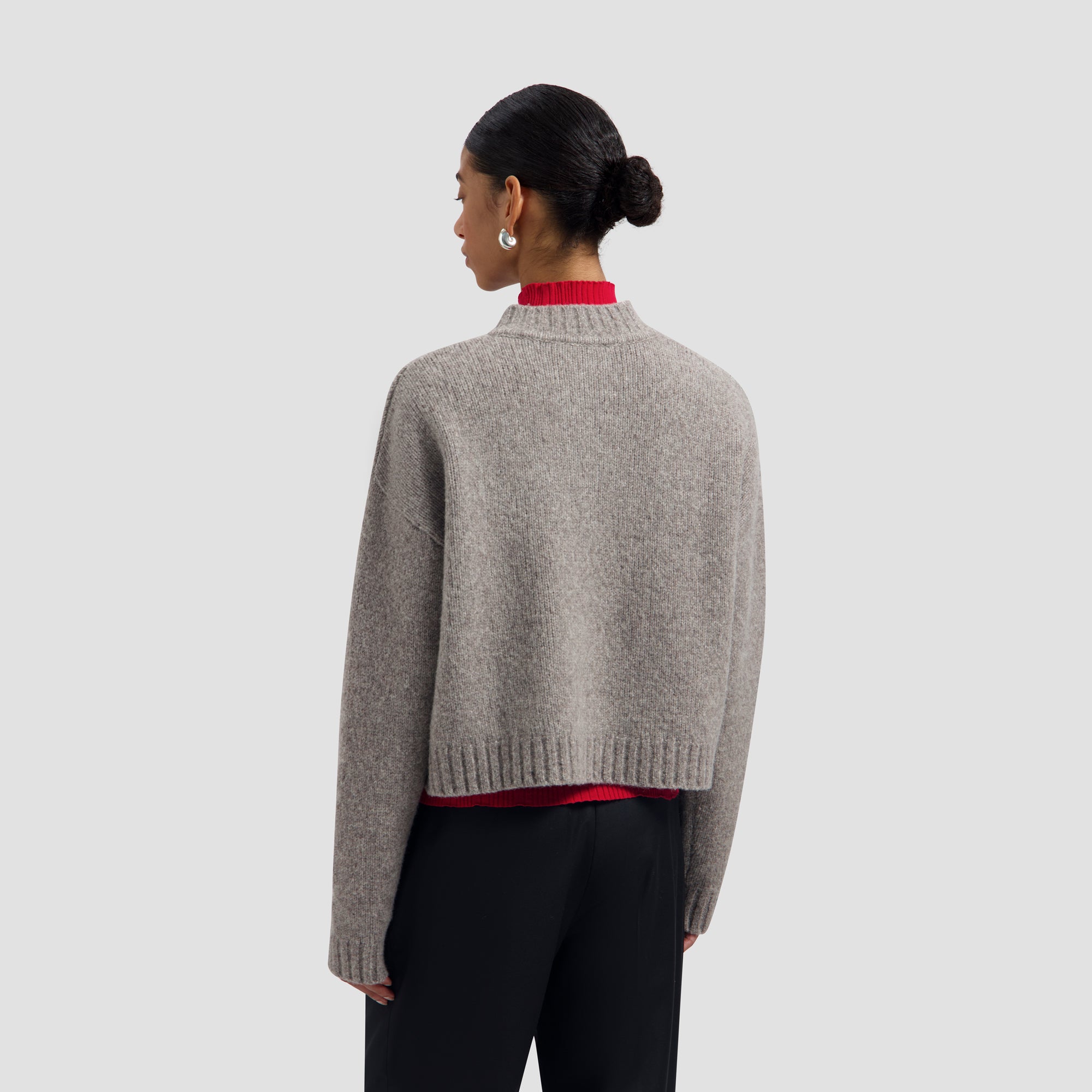 Wool Knitted Cardigan - Sharkskin