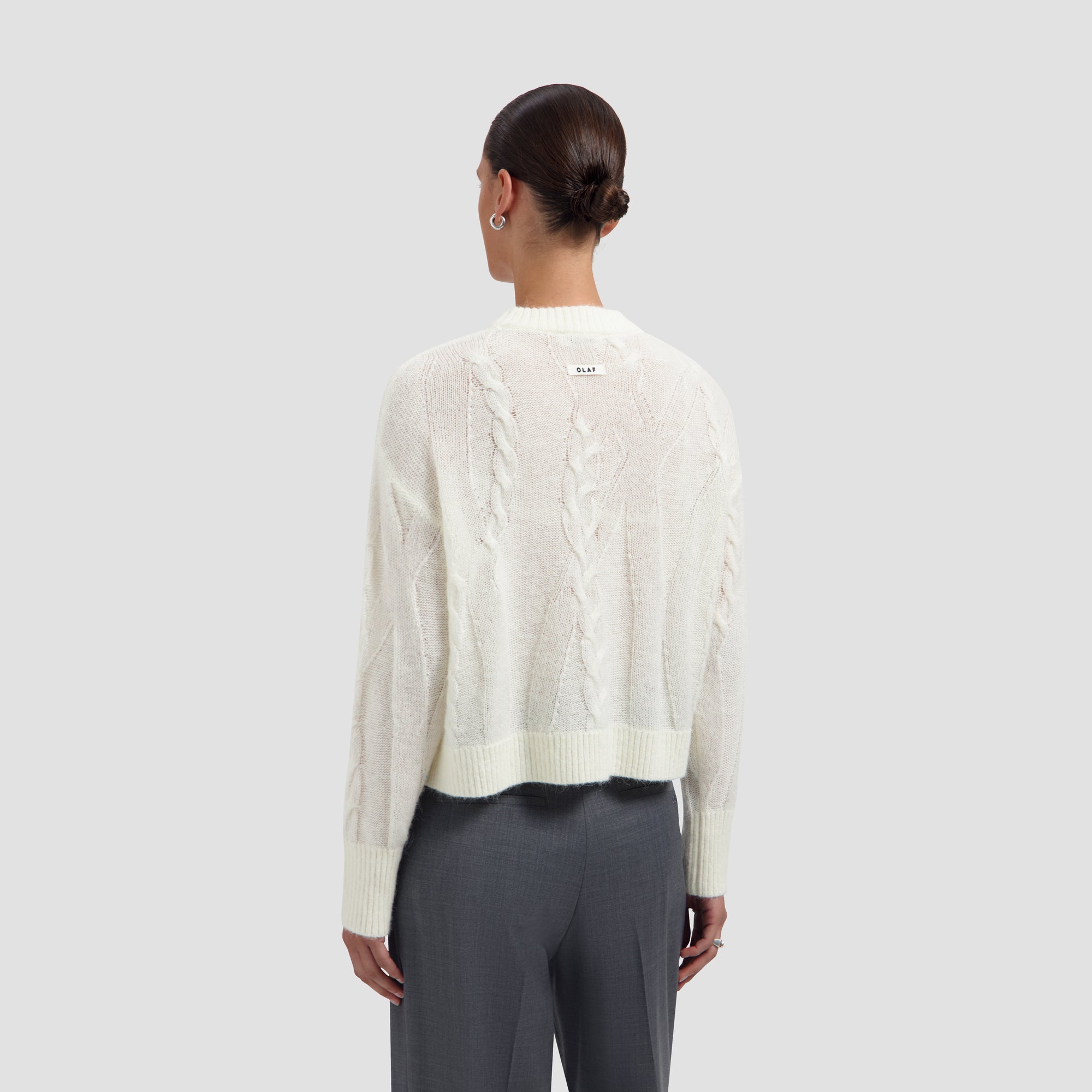 Cable Knitted Crewneck - Off White