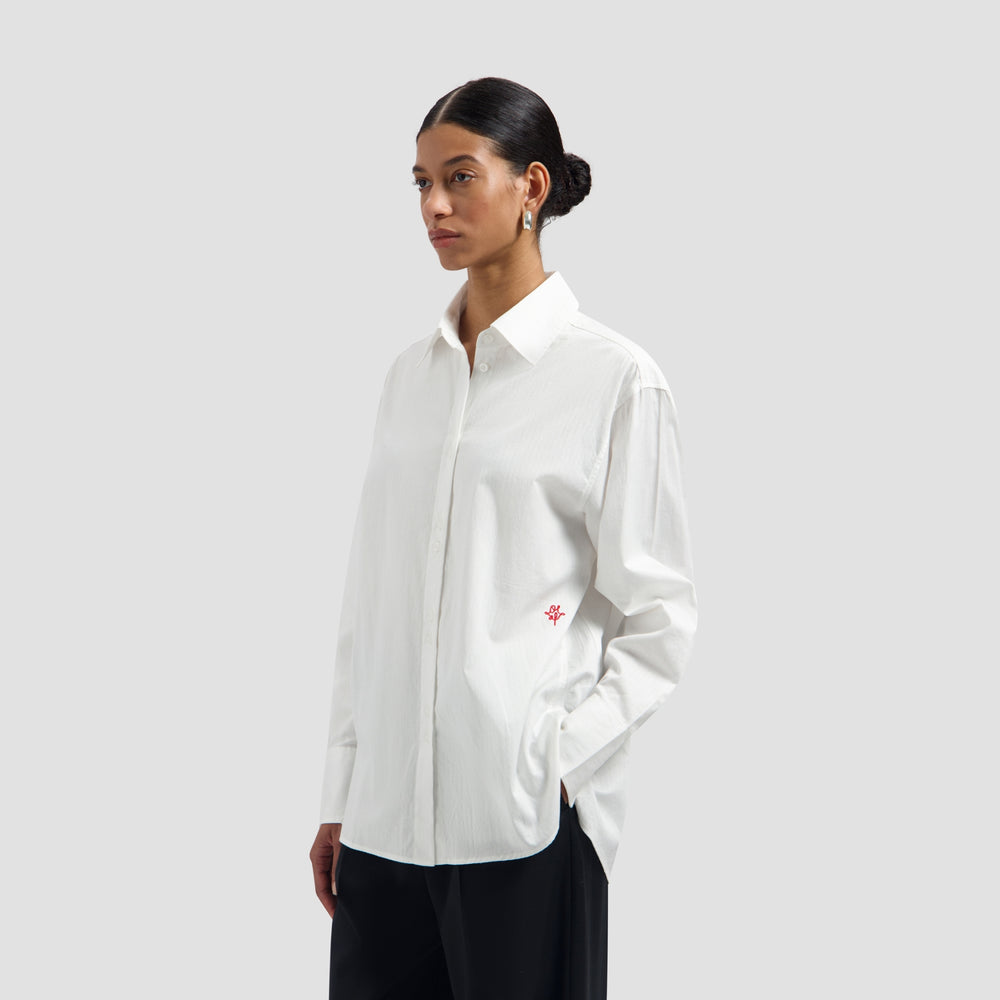 STRIPED OVERSIZED SHIRT | OPTICAL WHITE