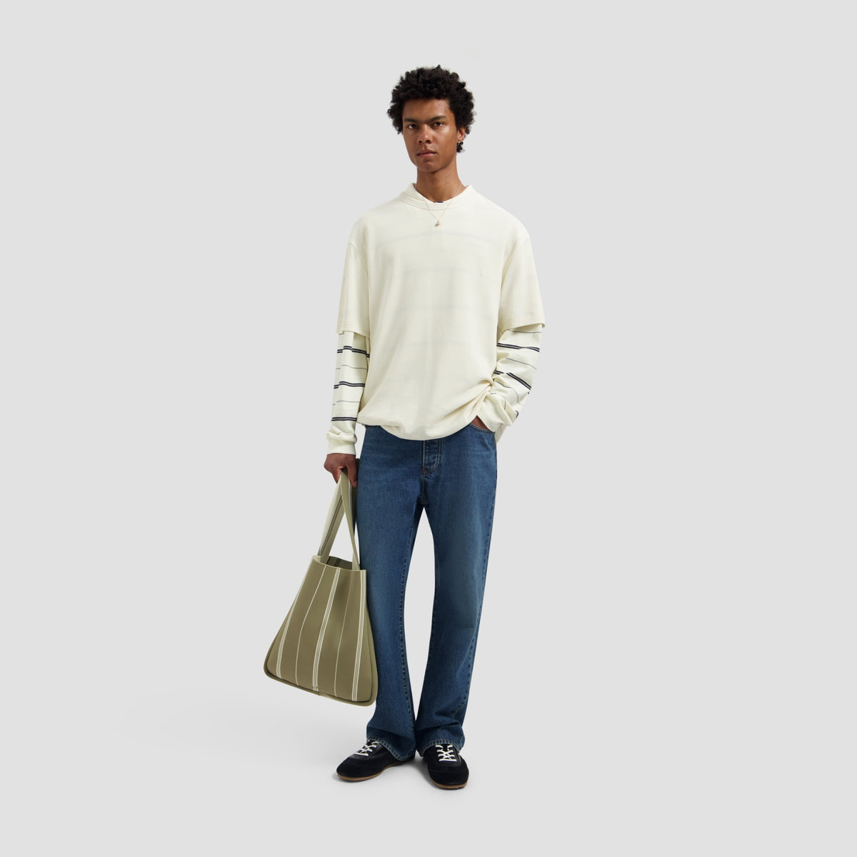 WAFFLE TEE | OFF WHITE / MULCH