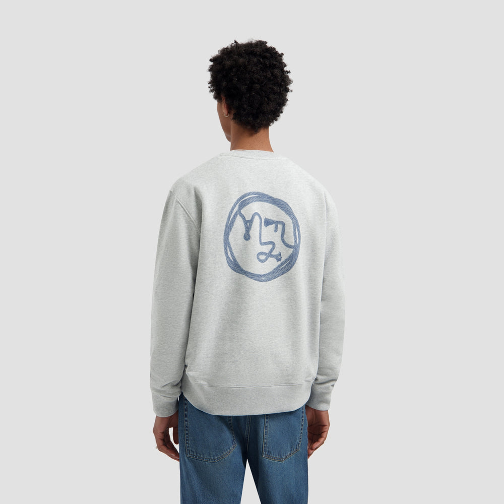 LASSO FACE CREWNECK | HEATHER GREY