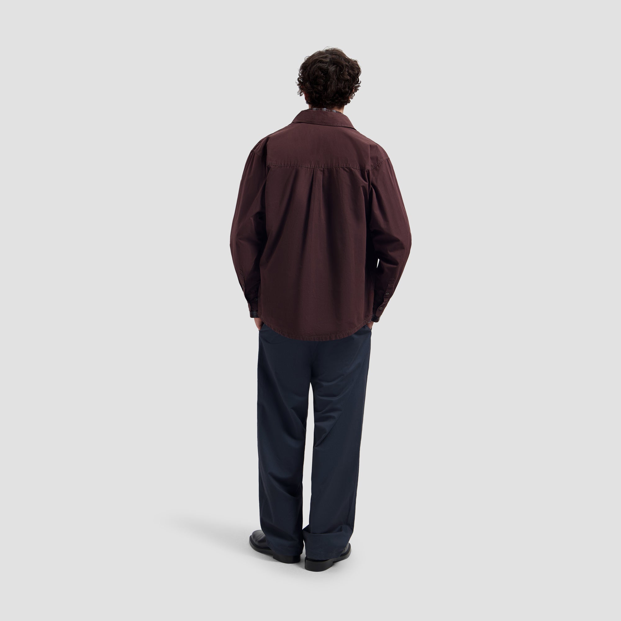 Washed Oversized Shirt - Chocolate Plum
