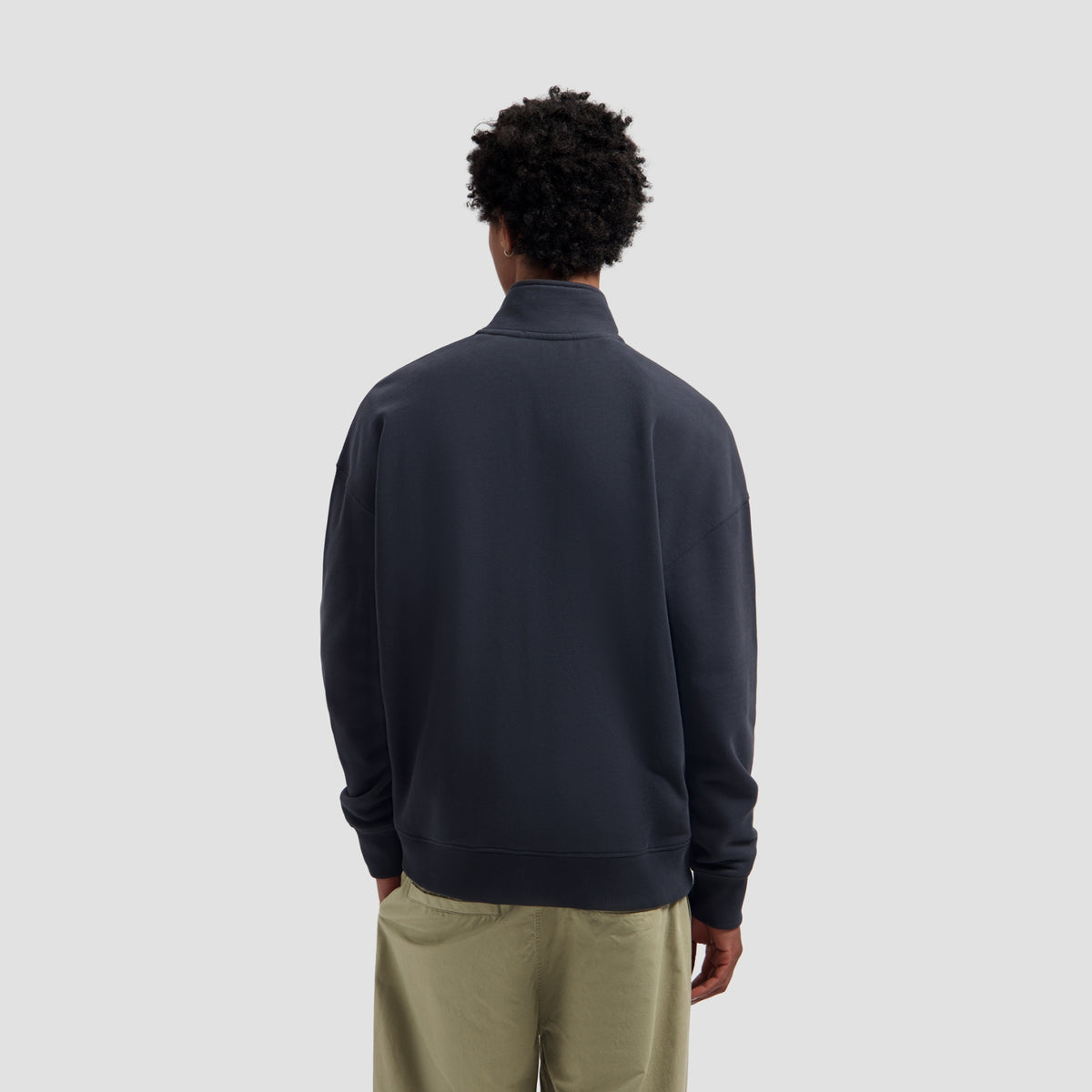 SIGNATURE LOGO ZIP MOCKNECK | NAVY