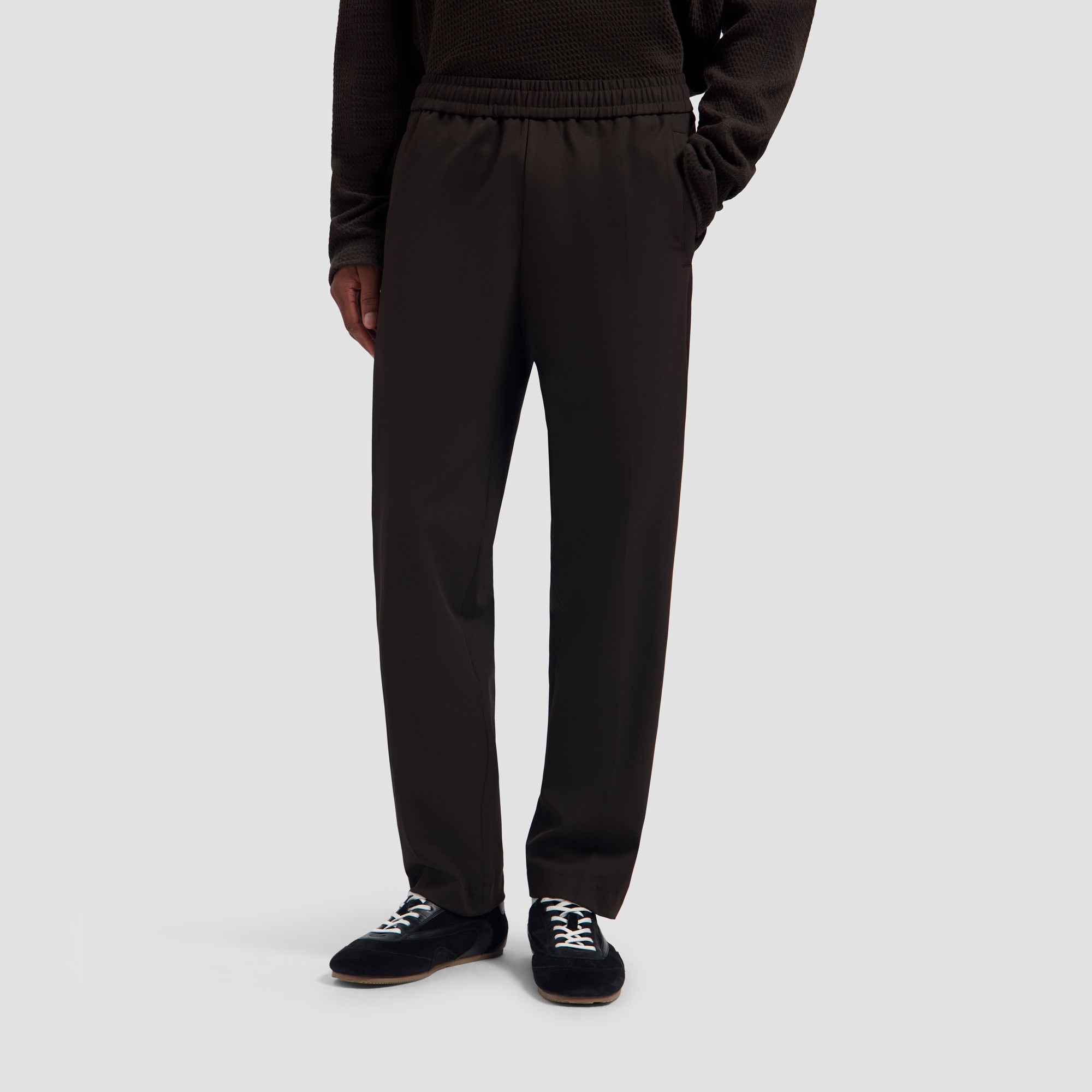 Slim Elasticated Pant - Chocolate Plum