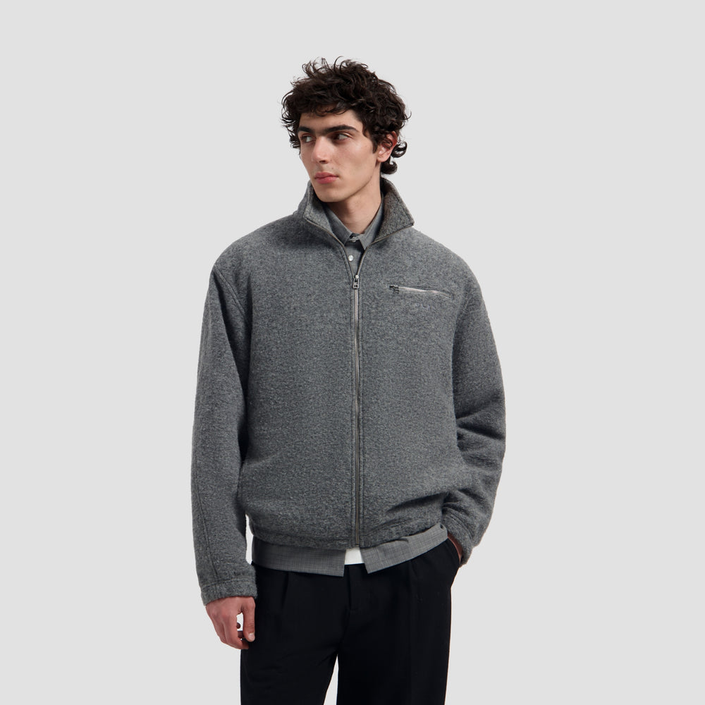WOOL FLEECE ZIP JACKET | SHARKSKIN