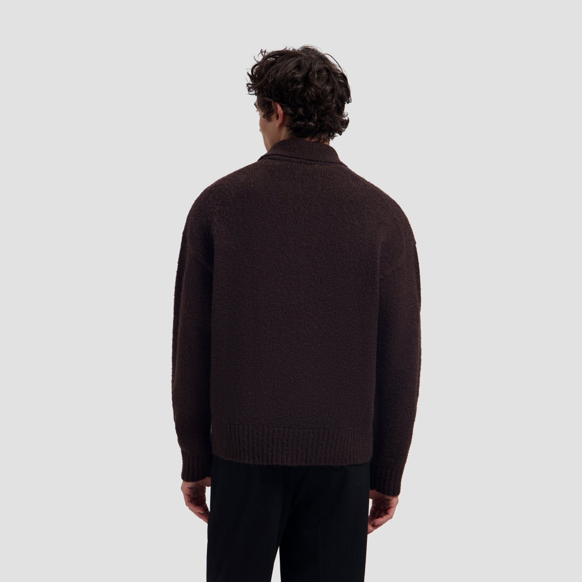 OVERSIZED KNITTED POLO | CHOCOLATE PLUM