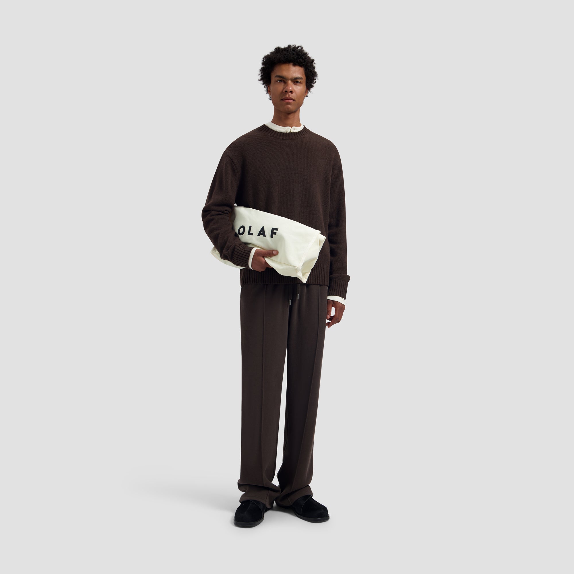 Essential Knitted Crewneck - Chocolate Plum
