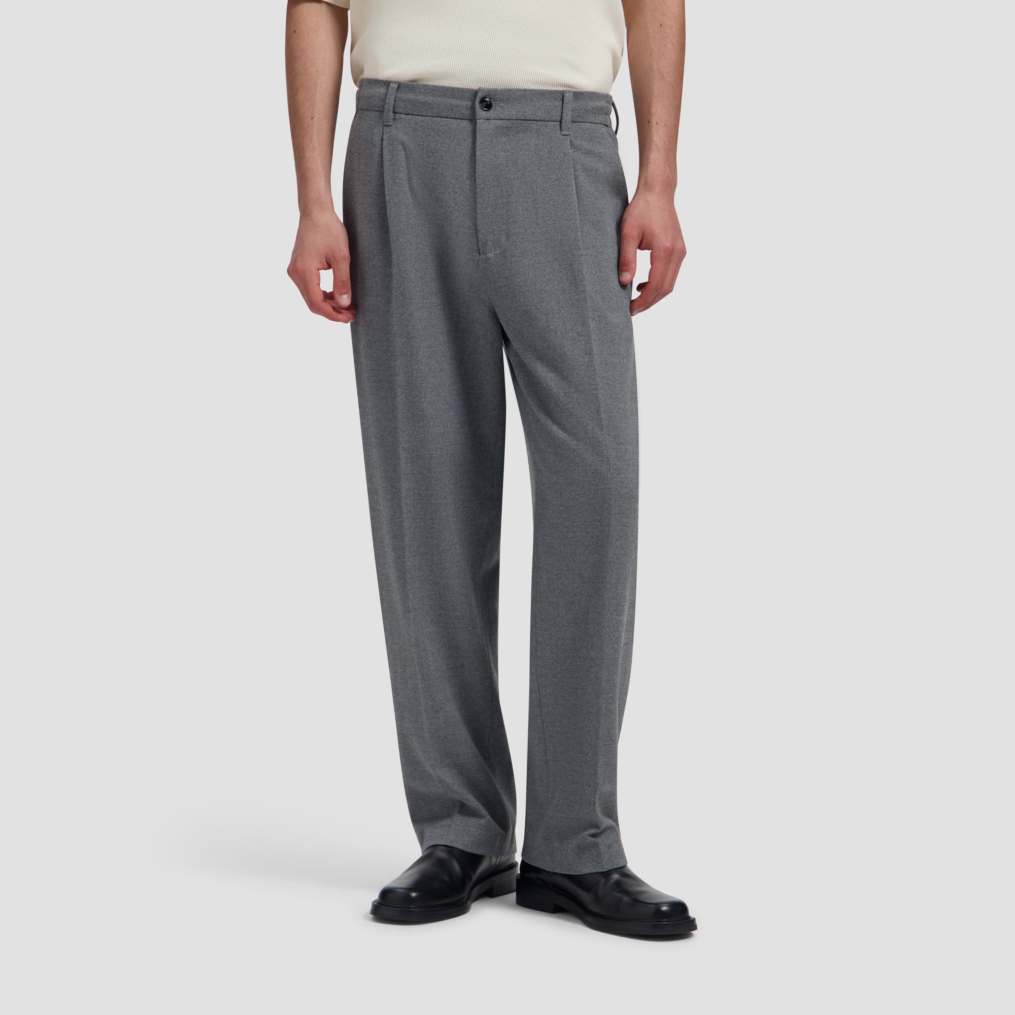 Regular Pleated Pant - Sharkskin