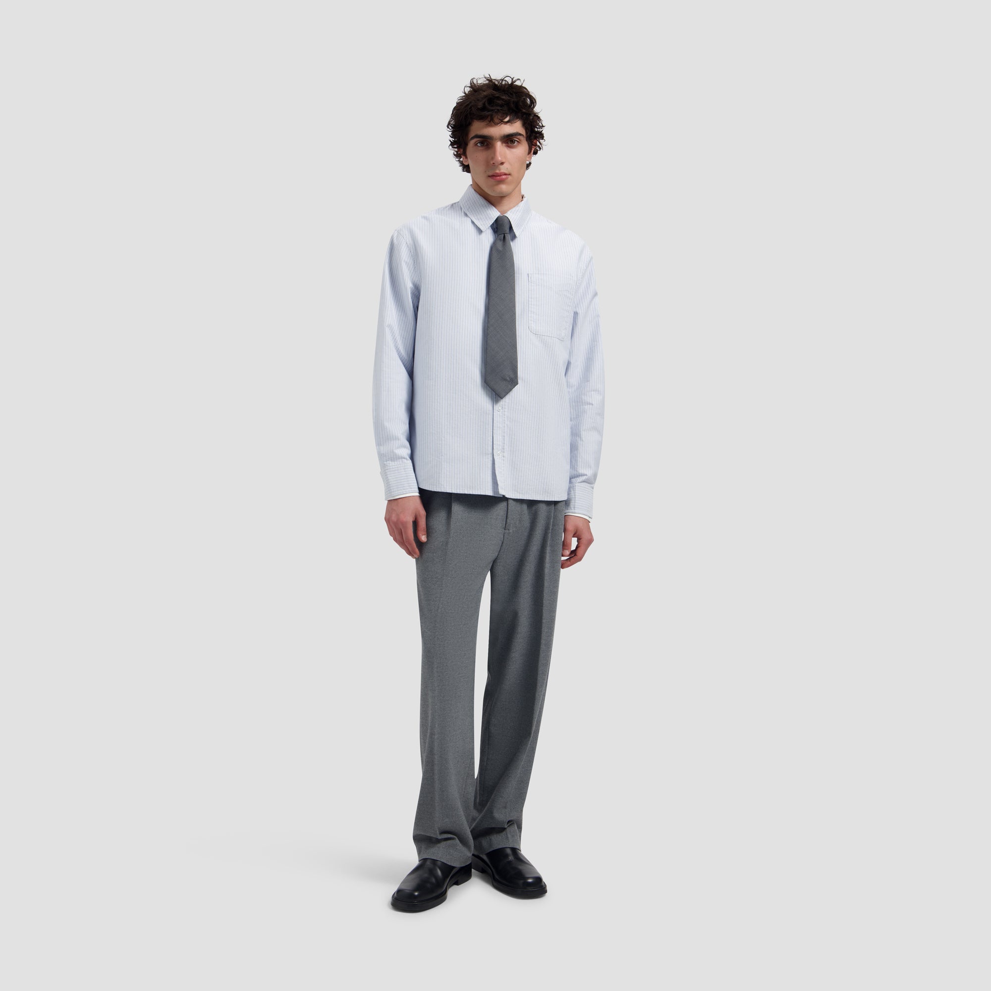 Regular Pleated Pant - Sharkskin