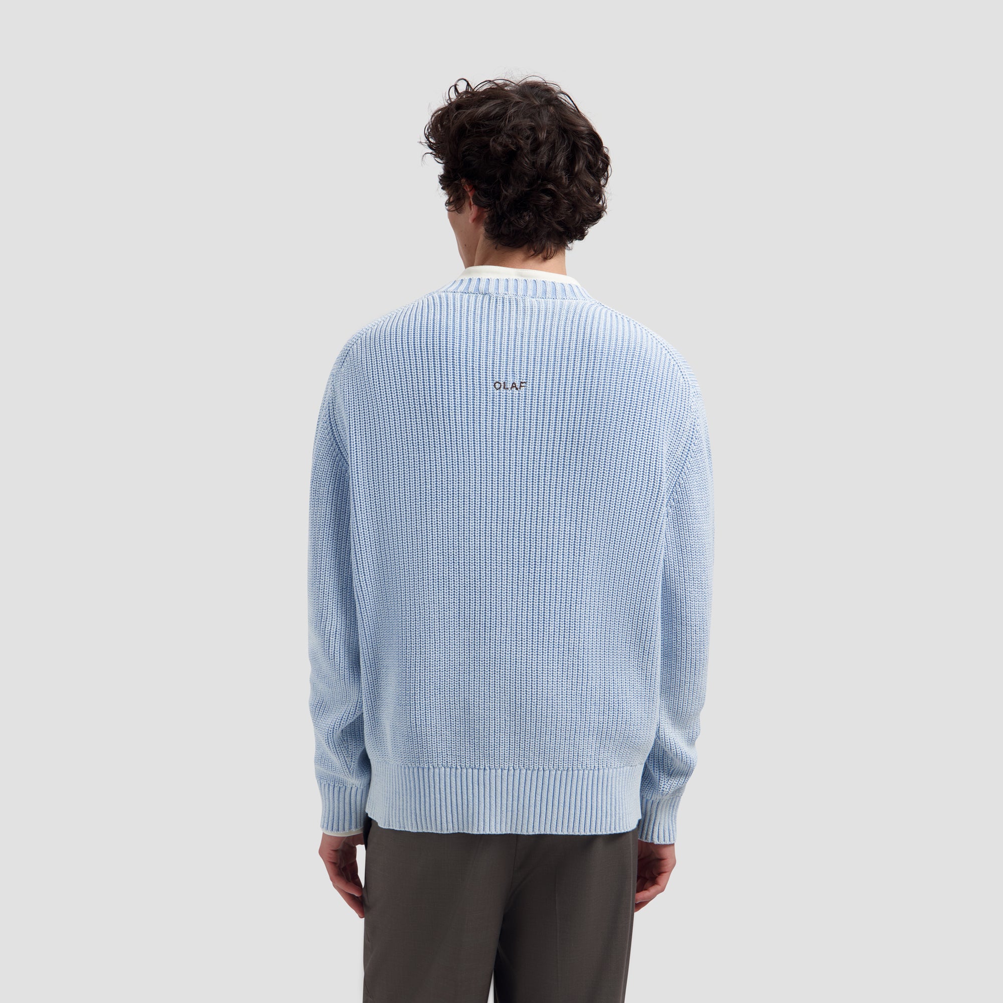 Washed Knitted Essential Crew Neck - Windsurfer