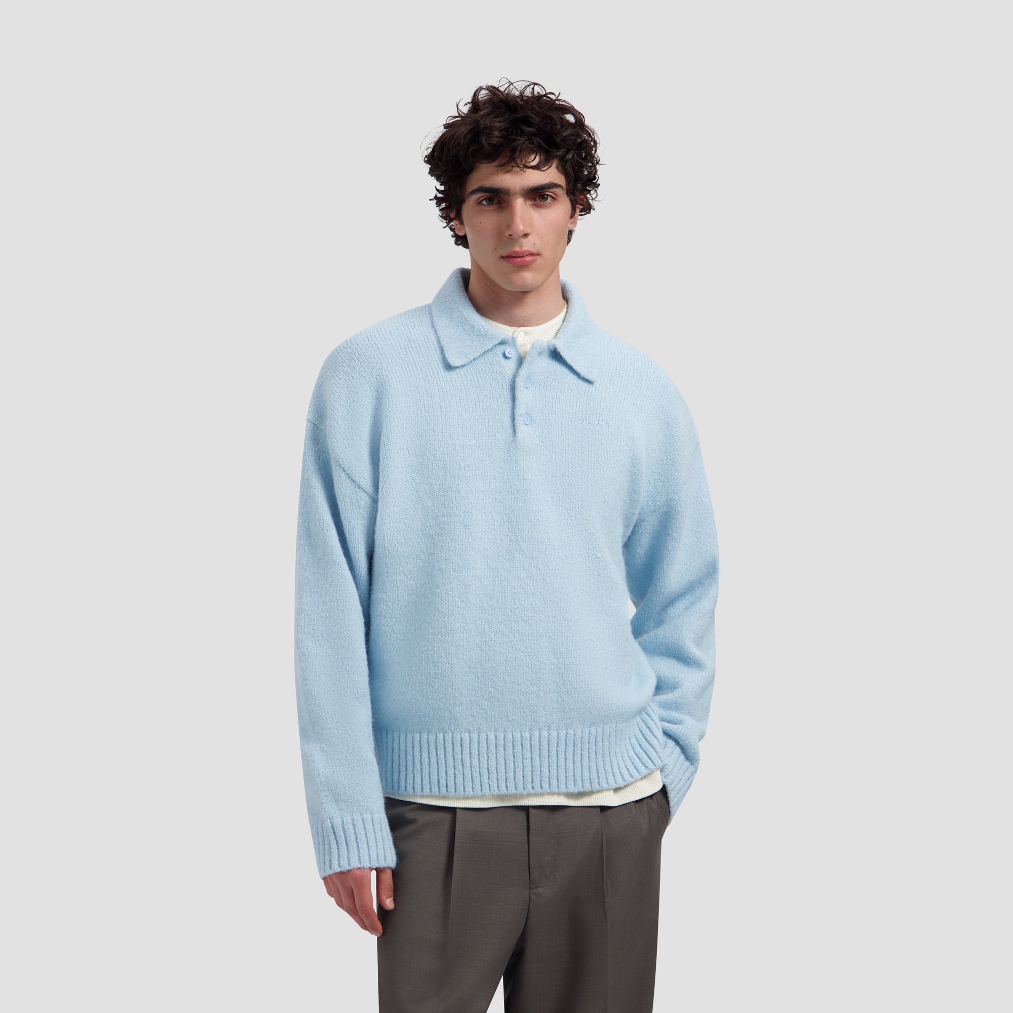 Oversized Knitted Polo - Windsurfer