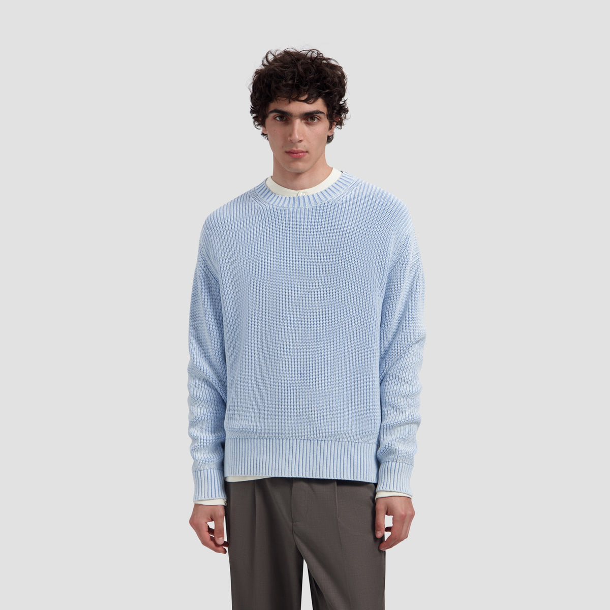 WASHED KNITTED ESSENTIAL CREW NECK | WINDSURFER