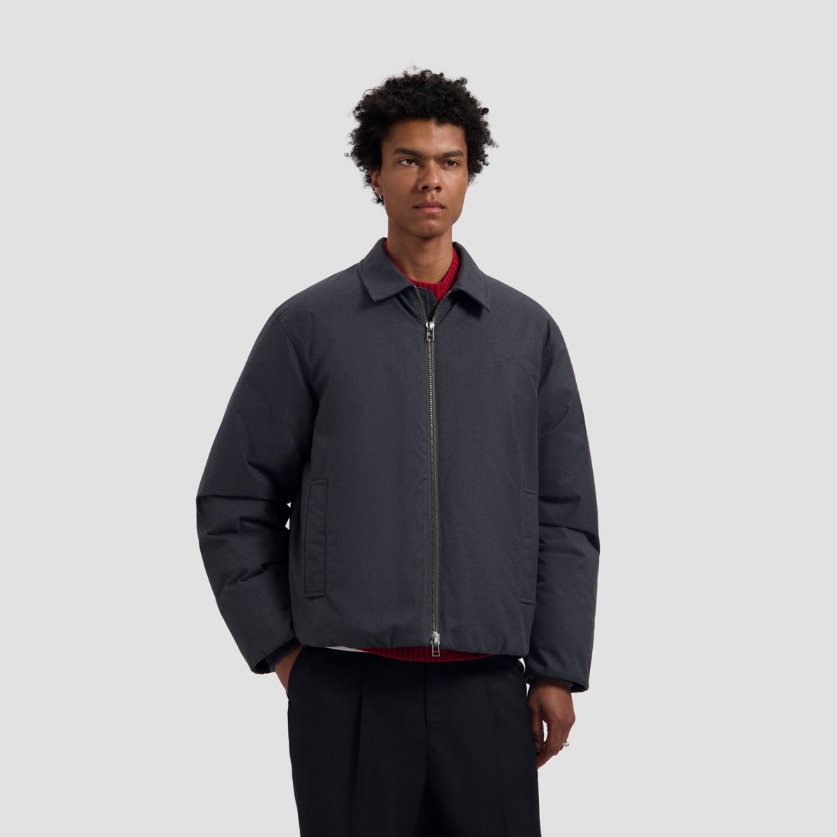 PEACHED PADDED JACKET | CHARCOAL