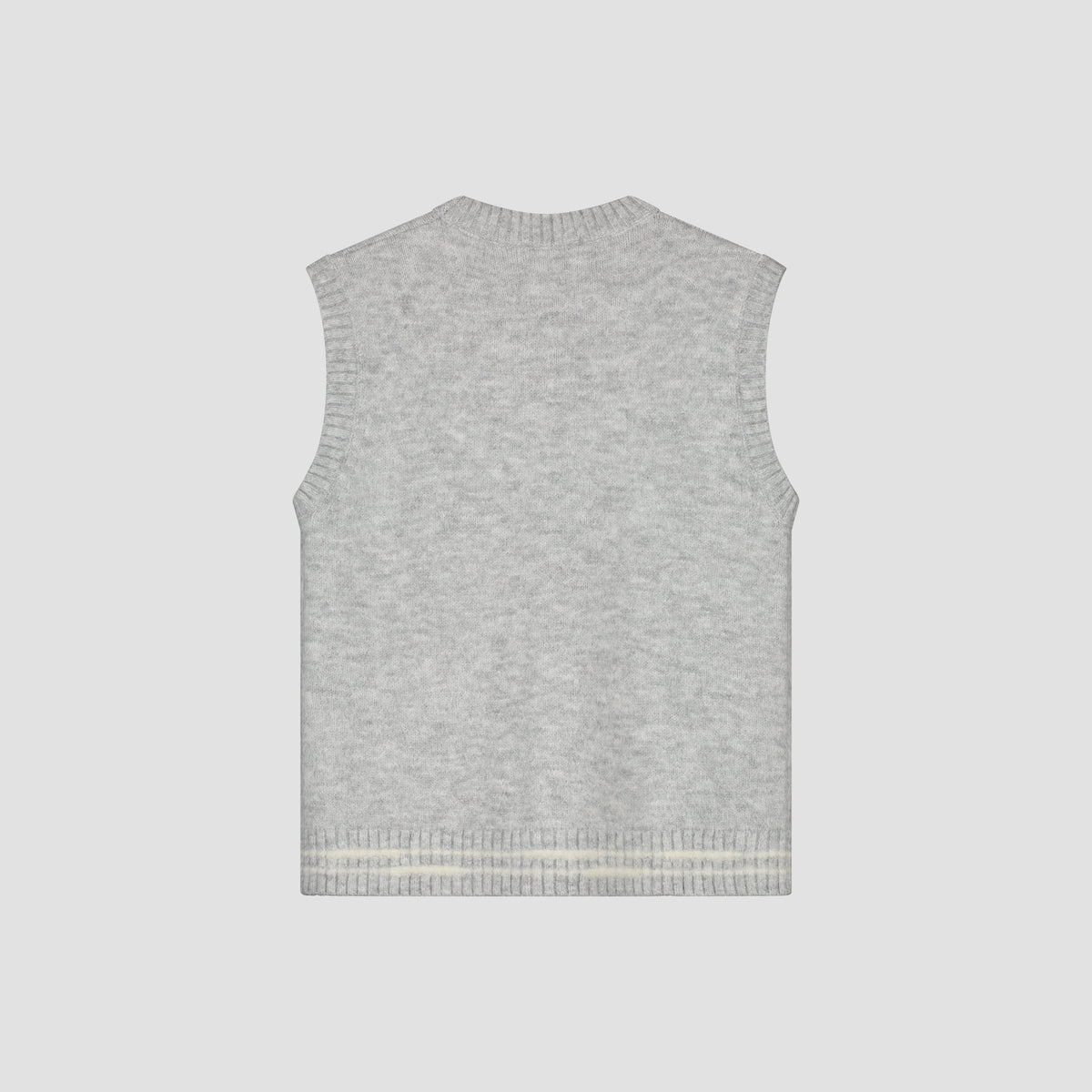 CRAFTED DETAIL KNIT VEST | HEATHER GREY