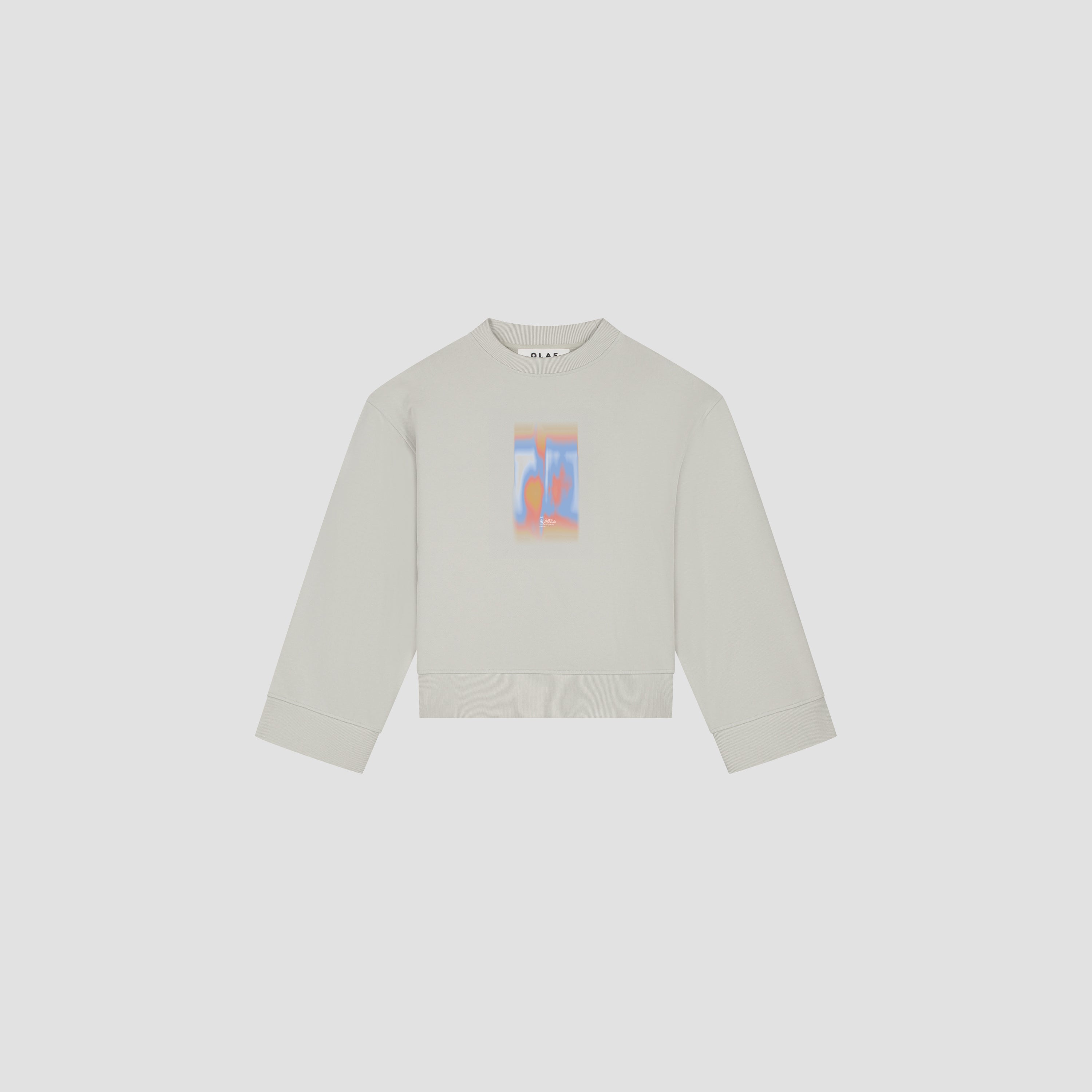 Brushstroke Graphic Crewneck - Cement