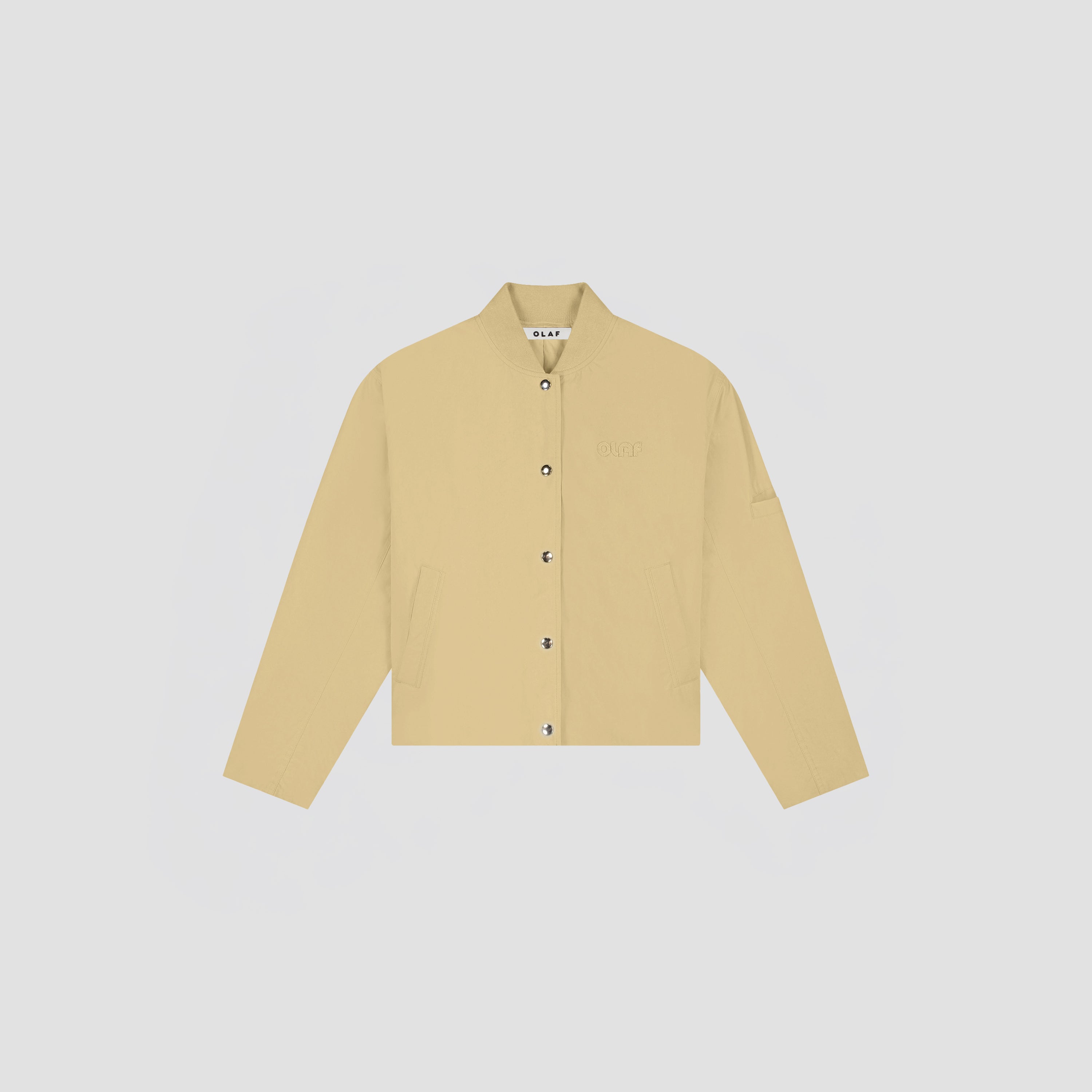Retro Logo Bomber Jacket - Cement