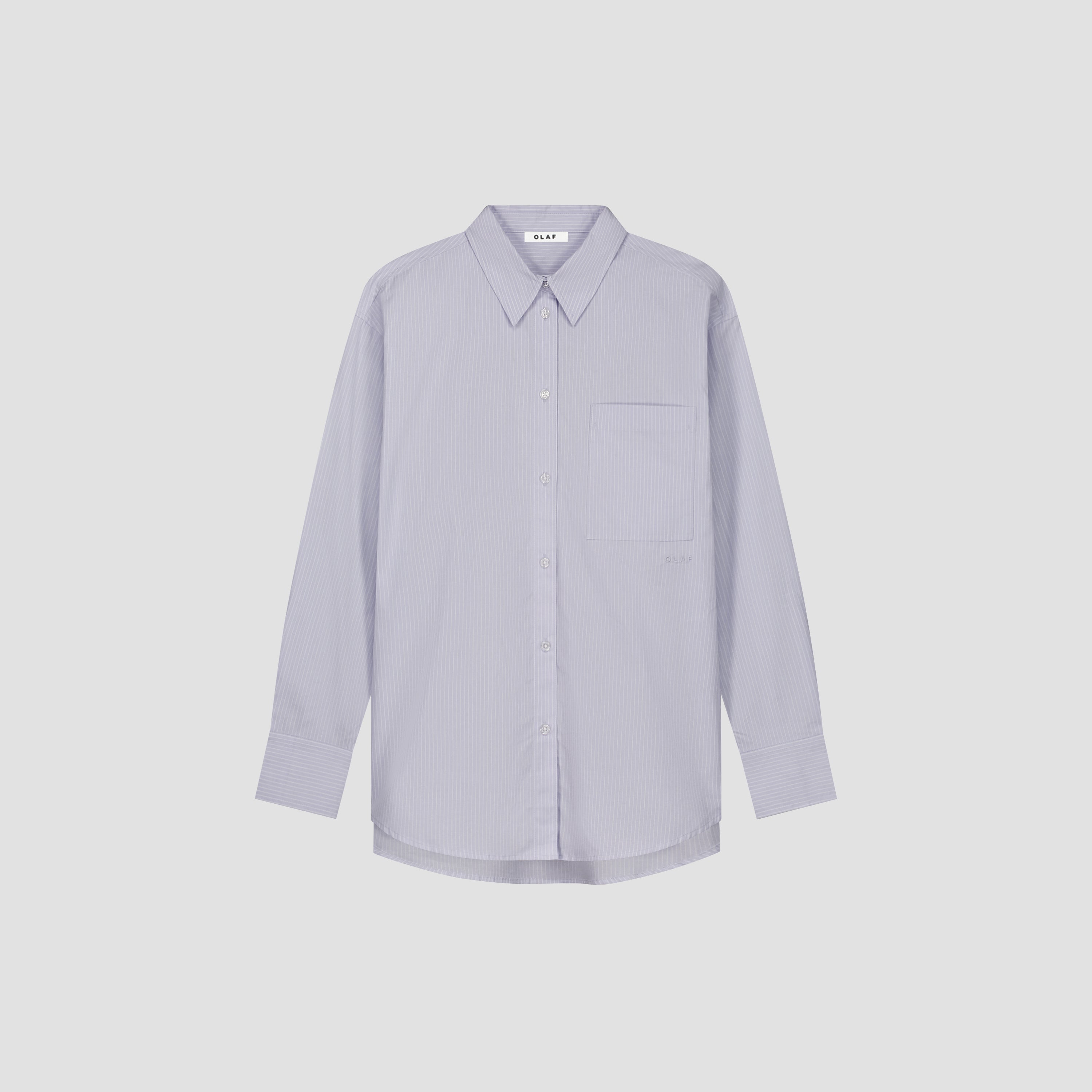 Stripe Oversized Shirt - Off-White/Purple Heather