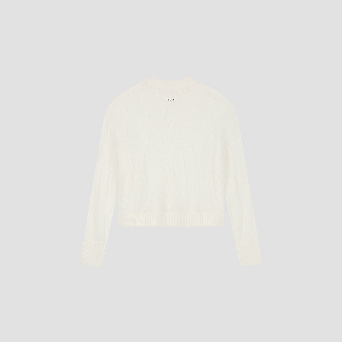 CABLE KNITTED CREWNECK | OFF WHITE / MULCH