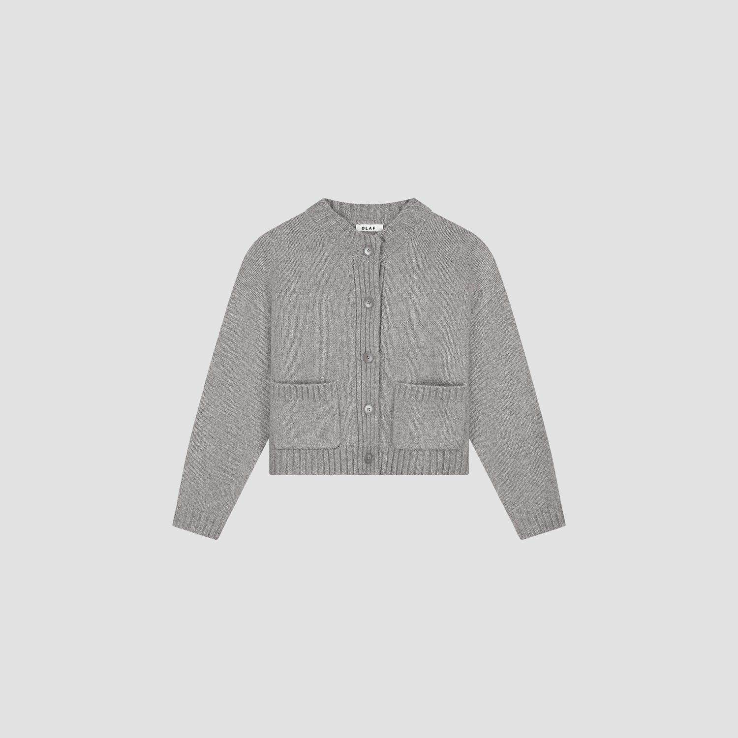 Wool Knitted Cardigan - Sharkskin