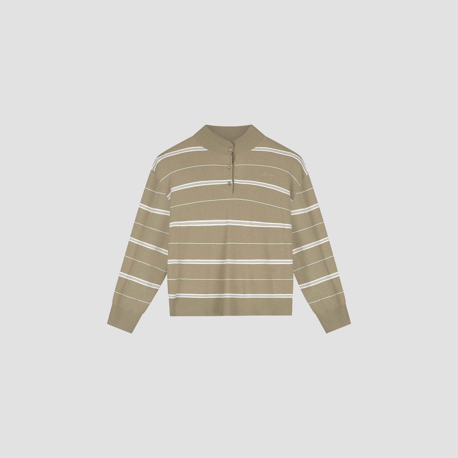 Striped Knitted Polo - Chocolate Chip