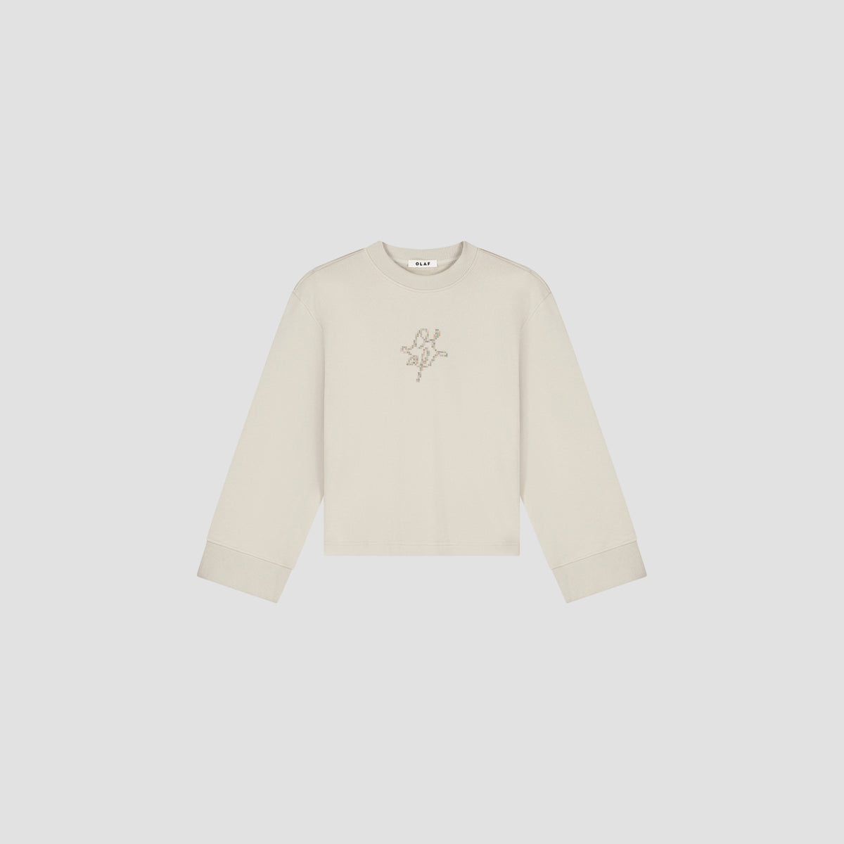 DOTTED MONOGRAM CREWNECK | CEMENT